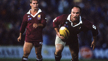 Wally Lewis playing for the Maroons in 1990.