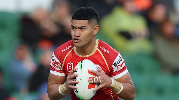 Isaiya Katoa of the Dolphins in action during the round 16 NRL match between Dolphins and Newcastle Knights at HBF Park, on June 21, 2025, in Perth, Australia. (Photo by Janelle St Pierre/Getty Images)