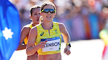 Jessica Stenson in action during the marathon at the Paris 2024 Olympics.