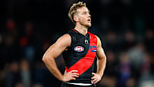 MELBOURNE, AUSTRALIA - JULY 21: Darcy Parish of the Bombers looks dejected after a loss during the 2023 AFL Round 19 match between the Essendon Bombers and the Western Bulldogs at Marvel Stadium on July 21, 2023 in Melbourne, Australia. (Photo by Dylan Burns/AFL Photos via Getty Images)