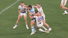 Christian Welch was sin binned for this hip drop tackle. 