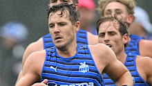 Luke Parker of the Kangaroos runs laps during pre season.