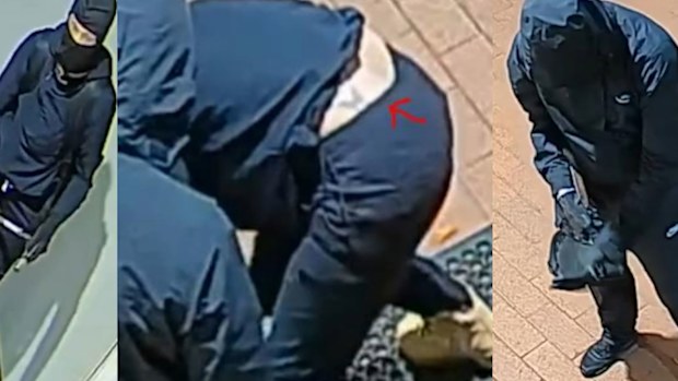 Police are hunting a pair of masked offenders who allegedly set fire to a lolly shop in Perth.