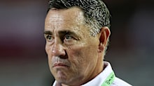 SYDNEY, AUSTRALIA - MARCH 16:  Sea Eagles assistant coach Shane Flanagan looks on before the round three NRL match between Manly Sea Eagles and Parramatta Eels at 4 Pines Park on March 16, 2023 in Sydney, Australia. (Photo by Cameron Spencer/Getty Images)