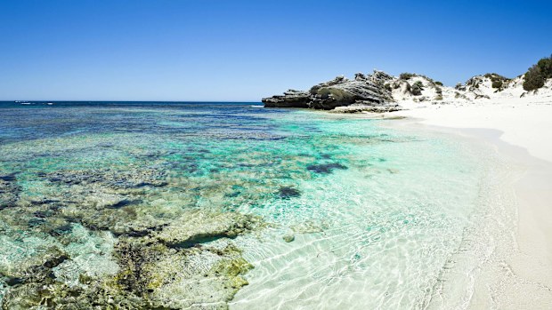 The clear water of Rottnest Island, near Perth, Western Australia."