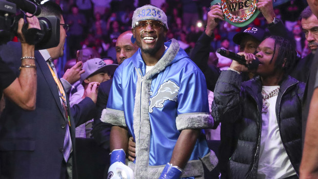 Tony Harrison arrives for his bout against Jermell Charlo.