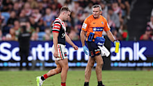 SYDNEY, AUSTRALIA - MARCH 22: Sam Walker of the Roosters leaves the field during the round three NRL match between Sydney Roosters and South Sydney Rabbitohs at Allianz Stadium, on March 22, 2024, in Sydney, Australia. (Photo by Cameron Spencer/Getty Images)