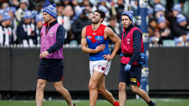 Petracca was helped off in agony.