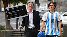 GEELONG, AUSTRALIA - AUGUST 28: Max Holmes and Gryan Miers of the Cats arrive during the 2023 Geelong Cats end of season gathering at the Wharf Shed on August 28, 2023 in Geelong, Australia. (Photo by Morgan Hancock/AFL Photos via Getty Images)