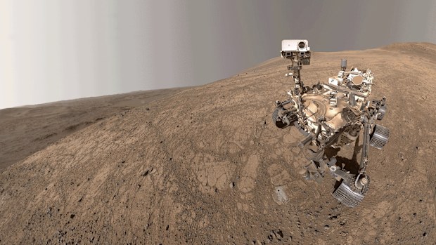 This image provided by NASA shows Perseverance taking a selfie on May 10, 2025. (NASA via AP)