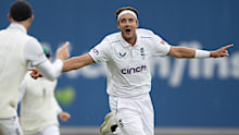 LONDON, ENGLAND - JULY 31:  Stuart Broad of England celebrates taking the wicket of Todd Murphy of Australia during Day Five of the LV= Insurance Ashes 5th Test Match between England and Australia at The Kia Oval on July 31, 2023 in London, England. (Photo by Visionhaus/Getty Images)