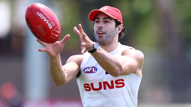 Christian Petracca during a Gold Coast Suns AFL training session.