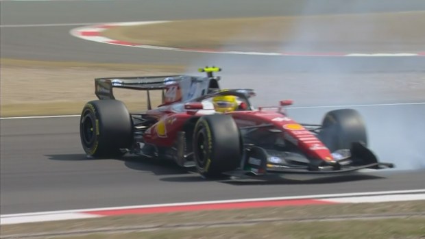 Lewis Hamilton went for a wild spin in the opening minutes of practice for the Chinese Grand Prix.