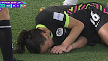 Hayley Raso suffers a second knock to the head.