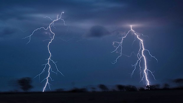Severe storms swept western NSW on Tuesday bringing heavy rain , strong winds and hail as well as thousands of lightning strikes. Taken near Nyngan Photo Nick Moir 24 Nov 2023