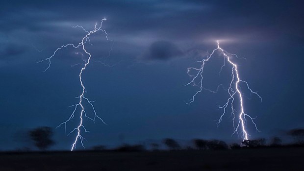 Severe storms swept western NSW on Tuesday bringing heavy rain , strong winds and hail as well as thousands of lightning strikes. Taken near Nyngan Photo Nick Moir 24 Nov 2023