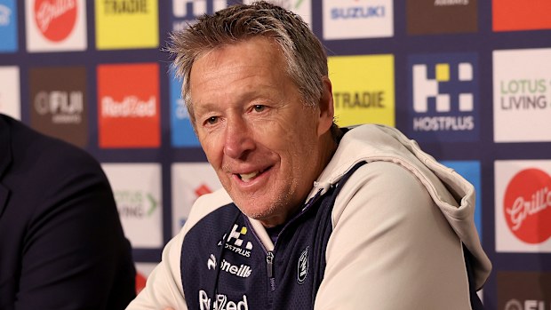 Craig Bellamy, Melbourne Storm basın toplantısında.