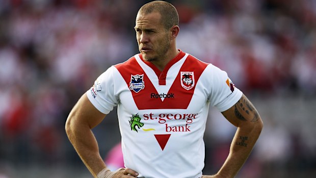 Dragons star Matt Cooper looks on in a qualifying final against Manly in 2010.