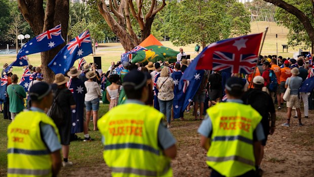 Police were monitoring the rally in Sydney.