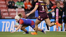 Cropped: Jesse Southwell of the Knights scores a try during the round one NRLW match between Newcastle Knights and Brisbane Broncos at McDonald Jones Stadium, on August 21, 2022, in Newcastle, Australia. (Photo by Cameron Spencer/Getty Images)