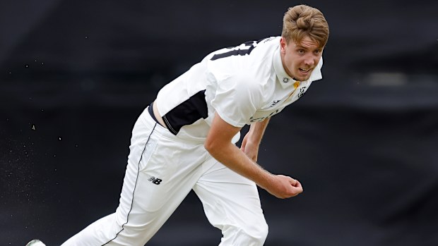 PERTH, AUSTRALIA - OCTOBER 05: Cameron Green of Western Australia follows through after his bowling during day two of the Sheffield Shield  match between Western Australia and New South Wales at WACA, on October 05, 2025, in Perth, Australia. (Photo by James Worsfold/Getty Images)