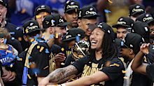The Thunder celebrate their NBA title.