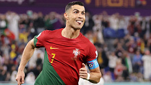 Cristiano Ronaldo of Portugal celebrates after scoring their team's first goal via a penalty during the FIFA World Cup Qatar 2022 Group H match between Portugal and Ghana at Stadium 974 on November 24, 2022 in Doha, Qatar. (Photo by Clive Brunskill/Getty Images)