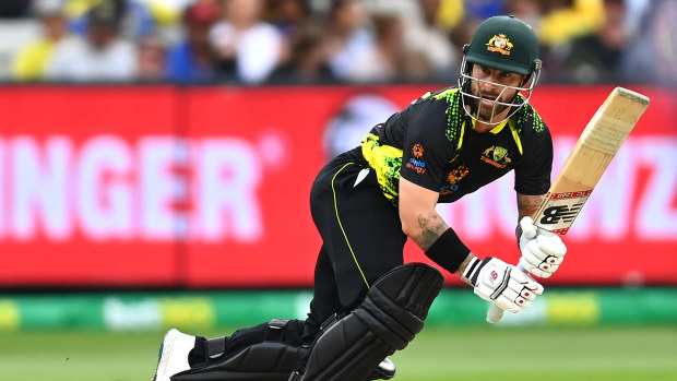 Matthew Wade bats during game five of the T20 International Series between Australia and Sri Lanka.