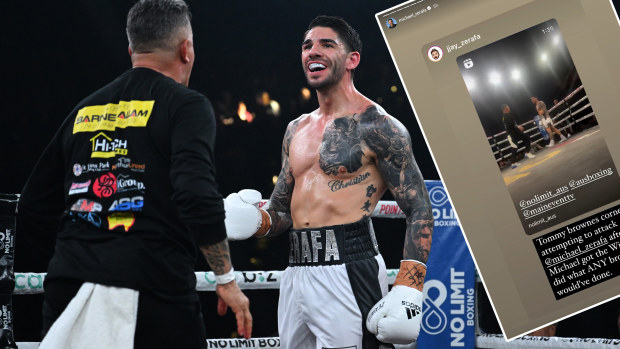 Michael Zerafa took aim at Tommy Mercuri after their post-fight stoush.