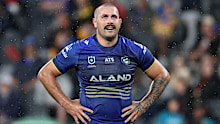 SYDNEY, AUSTRALIA - MAY 10:  Reagan Campbell-Gillard of the Eels reacts during the round 10 NRL match between Parramatta Eels and Brisbane Broncos at CommBank Stadium on May 10, 2024, in Sydney, Australia. (Photo by Brendon Thorne/Getty Images)