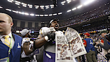 Bobbie Williams celebrates winning the Super Bowl XLVII in 2013 when it was last hosted by New Orleans. 
