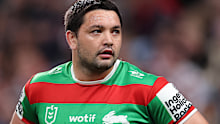 SYDNEY, AUSTRALIA - SEPTEMBER 05: Brandon Smith of the Rabbitohs looks on during the round 27 NRL match between the Sydney Roosters and South Sydney Rabbitohs at Allianz Stadium on September 05, 2025, in Sydney, Australia. (Photo by Cameron Spencer/Getty Images)