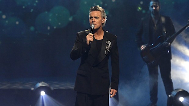 Robbie Williams performs in Gold Coast, Australia on February 7, 2025.