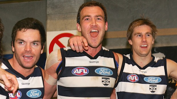 Steven King duirng his playing days with the Cats, where he won a premiership.