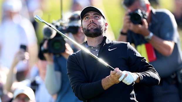Scottie Scheffler of The United States plays his second shot on the 14th hole during the third round of The 153rd Open Championship at Royal Portrush Golf Club on July 19, 2025 in Portrush, Northern Ireland. (Photo by David Cannon/Getty Images)
