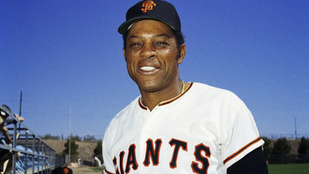 New York Giants' Willie Mays poses for a photo during baseball spring training in 1972.