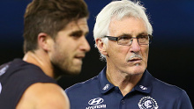 Marc Murphy and Mick Malthouse at Etihad Stadium in 2015.