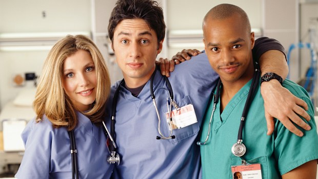 Sarah Chalke, Zach Braff, Donald Faison, Scrubs