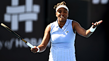 HOBART, AUSTRALIA - JANUARY 13: Venus Williams of USA reacts in the match against Tatjana Maria of Germany during day two of the 2026 Hobart International at Domain Tennis Centre on January 13, 2026 in Hobart, Australia. (Photo by Steve Bell/Getty Images)