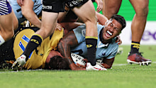 SYDNEY, AUSTRALIA - MARCH 08:  Felix Kalapu of the Waratahs celebrates scoring a try during the round four Super Rugby Pacific match between NSW Waratahs and Western Force at Allianz Stadium, on March 08, 2025, in Sydney, Australia. (Photo by Matt King/Getty Images)