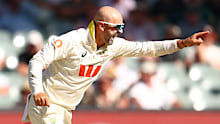 Nathan Lyon celebrates. 