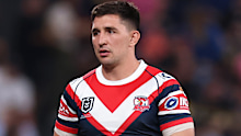 SYDNEY, AUSTRALIA - APRIL 19: Victor Radley of the Roosters warms up during the round seven NRL match between Sydney Roosters and Penrith Panthers at Allianz Stadium, on April 19, 2025, in Sydney, Australia. (Photo by Cameron Spencer/Getty Images)