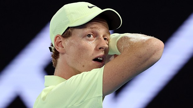 Jannik Sinner of Italy looks on ahead of the 2025 Australian Open at Melbourne Park on January 10, 2025 in Melbourne, Australia. (Photo by Kelly Defina/Getty Images)