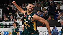 Tasmania's Jack McVeigh celebrates his sides round 21 win.