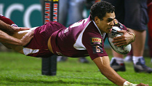 Greg Inglis in action for the Queensland Maroons.