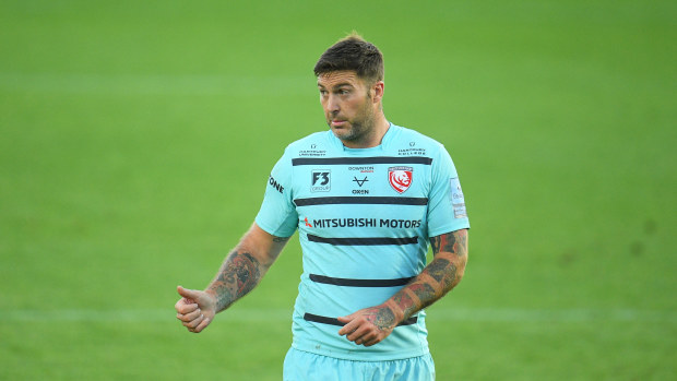 Matt Banahan of Gloucester Rugby during the Gallagher Premiership Rugby match between Exeter Chiefs and Gloucester Rugby in 2020.
