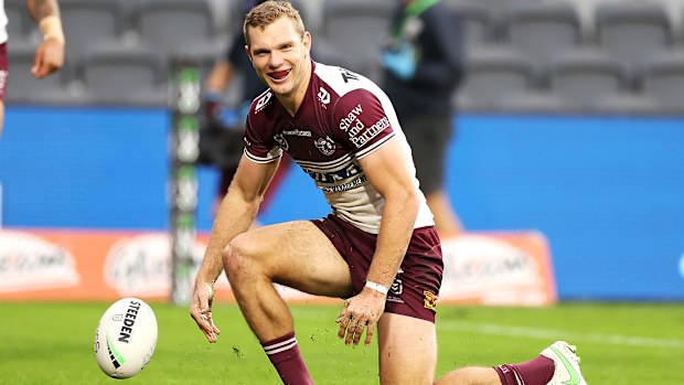 Tom Trbojevic crosses for another try.