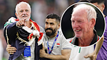 Iraq coach Graham Arnold and his mentor Wayne Bennett.