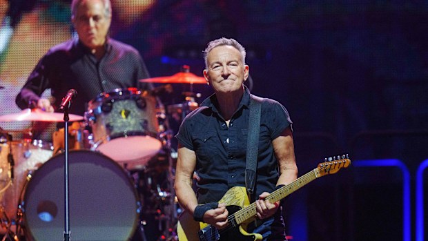 Bruce Springsteen performs on stage at Parken in Copenhagen, Denmark, on July 11. Springsteen announced he is following doctor's orders and taking more time off from touring.