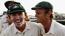 Damien Martyn and Adam Gilchrist in 2004. 